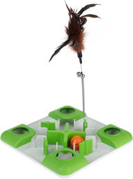Produktbild von zooplus Basics Katzenspielzeug Snackpuzzle Intelligenzspielzeug aus Kunststoff in Grün Weiß
