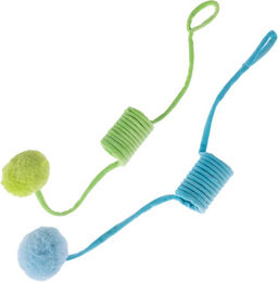 Produktbild von zooplus Basics Katzenspielzeug Spirale 2er-Set aus Polyester in Blau Grün und Bunt