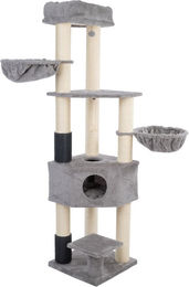 Produktbild von zooplus Basics Kratzbaum XXL für Wohnungskatzen in Grau mit Sisal