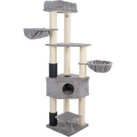 Produktbild von zooplus Basics Kratzbaum XXL für Wohnungskatzen in Grau mit Sisal