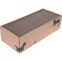 Produktbild von zooplus Basics Kratzbrett Set für Katzen aus Pappe Braun 4 Stück L 44 x B 20 x H 12,5 cm