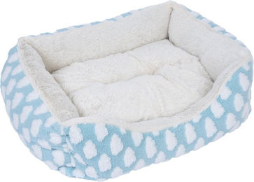 Produktbild von zooplus Basics Kuschelbett Fluffy Hundebett Katzenkissen Blau Weiß aus Polyester