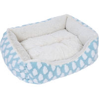 Produktbild von zooplus Basics Kuschelbett Fluffy Hundebett Katzenkissen Blau Weiß aus Polyester