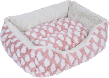 Produktbild von zooplus Basics Kuschelbett Fluffy Katzenkissen und Hundebett Rosa Weiß Klein