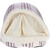 Produktbild von zooplus basics Kuschelhöhle Karo aus Polyester für kleine Tiere in Weiß Braun Bunt L 60 x B 40 x H 28 cm