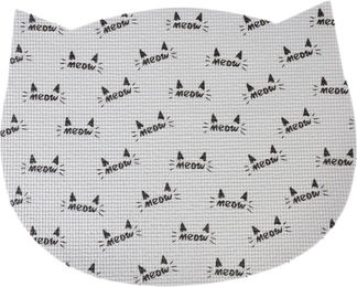 Produktbild von zooplus Basics Napfunterlage in Katzenform Grau aus Kunststoff L 48,2 x B 38 x H 0,5 cm