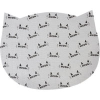 Produktbild von zooplus Basics Napfunterlage in Katzenform Grau aus Kunststoff L 48,2 x B 38 x H 0,5 cm