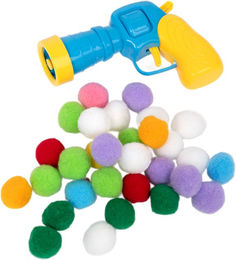 zooplus Basics Plüschball-Pistole für Katzen aus Kunststoff mit 30 bunten Plüschbällen – Bild 1 von 1