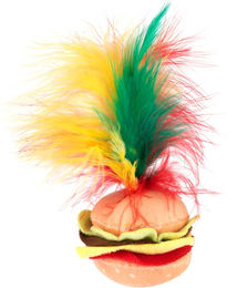 Produktbild von zooplus Catnip-Spielzeug Crinkle Burger mit Federn aus Polyester bunt für Katzen aller Altersstufen