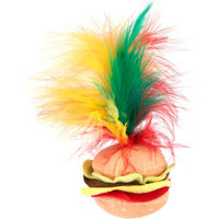 Produktbild von zooplus Catnip-Spielzeug Crinkle Burger mit Federn aus Polyester bunt für Katzen aller Altersstufen