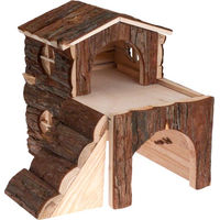 Produktbild von zooplus Doppelstöckiges Nagerhaus aus Holz für Meerschweinchen Degu und Ratten in Braun 30 x 20 x 30 cm