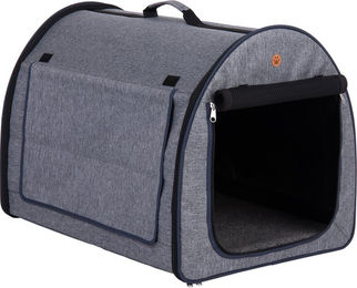 Produktbild von zooplus Easy Go Faltbare Transporthütte Größe M aus Polyester wasserdicht Grau Schwarz