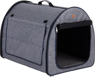 Produktbild von zooplus Easy Go Faltbare Transporthütte Transportbox aus Polyester Größe L Grau Schwarz Waterproof B 57 x T 77 x H 63 cm