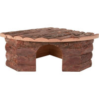 Produktbild von zooplus Eck-Spielhaus aus Holz für Hamster, Mäuse, Ratten und Meerschweinchen in Braun Natur L 42 x B 30 x H 15 cm