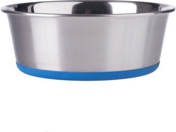 Produktbild von zooplus Edelstahlnapf Premium Futternapf Sparset 2 x 1,9 l Durchmesser 21 cm Silber Blau - 2 x 1,9 l