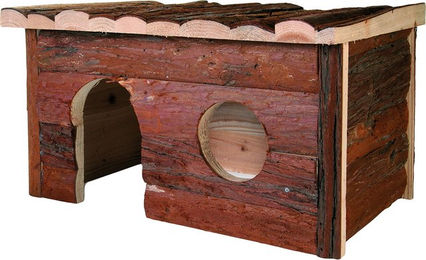 Produktbild von zooplus Exclusive Blockhaus Jerrik Nagerhäuschen aus Naturholz Braun 40 x 23 x 21 cm