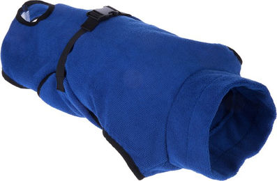 Produktbild von zooplus Exclusive Hundebademantel aus Mikrofaser Blau Größe S 39 cm Rückenlänge