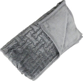 Produktbild von zooplus Exclusive Hundedecke Bones Kuscheldecke XXL Grau aus Polyester 180 x 105 cm