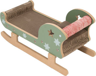 zooplus Exclusive Kratzmöbel Weihnachtsschlitten L 58 x B 27 x H 28,5 cm – Bild 1 von 1