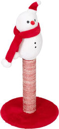 zooplus Exclusive Kratzstamm Schneemann Kratzsäule aus Plüsch Rot Weiß – Bild 1 von 1