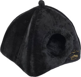 Produktbild von zooplus Exclusive Kuschelhöhle Royal Pet Katzenhöhle Schwarz Gold Polyester Grösse L 45 x 45 x 45 cm