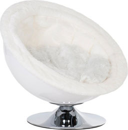 Produktbild von zooplus Exclusive Retro Pet Nest Katzenbett und Hundekissen Weiß Ø 60 cm aus Polyester für kleine Rassen