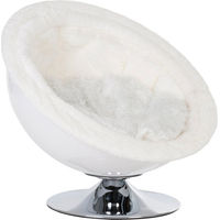 Produktbild von zooplus Exclusive Retro Pet Nest Katzenbett und Hundekissen Weiß Ø 60 cm aus Polyester für kleine Rassen
