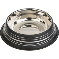 Produktbild von zooplus Exclusive Silver Line Futternapf aus Edelstahl in Schwarz und Silber - 200 ml