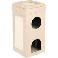 Produktbild von zooplus Faltbarer Katzenturm Soft’n Scratchy in Beige Weiß Grau mit Sisal
