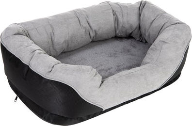 Produktbild von zooplus Hundebett Lazy aus Polyester in Schwarz oder Grau L 75 x B 50 x H 25 cm