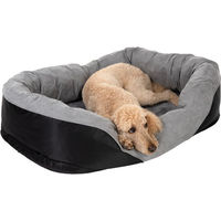 Produktbild von zooplus Hundebett Lazy für mittelgroße bis große Hunde in Schwarz und Grau aus Polyester L 115 x B 70 x H 32 cm
