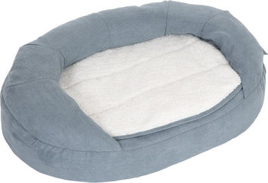 Produktbild von zooplus Hundebett Memory Foam oval grau-blau 72 x 50 x 20 cm