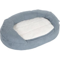 Produktbild von zooplus Hundebett Memory Foam oval grau-blau 72 x 50 x 20 cm