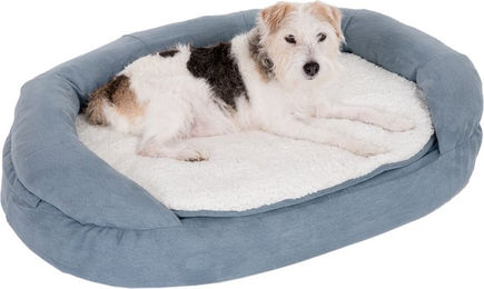 Produktbild von zooplus Hundebett Memory Foam oval grau-blau L 100 x B 65 x H 22 cm