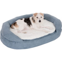 Produktbild von zooplus Hundebett Memory Foam oval grau-blau L 100 x B 65 x H 22 cm