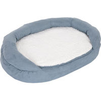 Produktbild von zooplus Hundebett Memory Foam oval grau-blau L 117 x B 72 x H 24 cm
