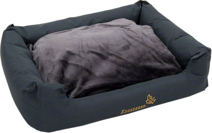 Produktbild von zooplus Hundebett Sleepy Time Grau mit Kissen L 80 x B 65 x H 30 cm