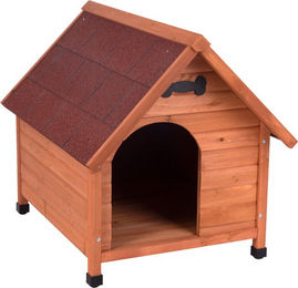 Produktbild von zooplus Hundehütte Spike Classic aus Holz in Braun Größe L wasserdicht