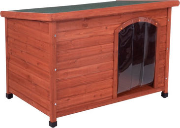 Produktbild von zooplus Hundehütte Woody Flachdach aus Holz Größe L