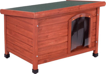 Produktbild von zooplus Hundehütte Woody Flachdach aus Holz Größe S B 85 x T 57 x H 58 cm waterproof