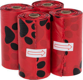 Produktbild von zooplus Hundekotbeutel mit Duft in Rot und Rose 4 Rollen à 15 Beutel 60 Stück