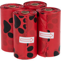 Produktbild von zooplus Hundekotbeutel mit Duft in Rot und Rose 4 Rollen à 15 Beutel 60 Stück