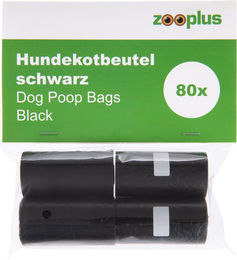 Produktbild von zooplus Hundekotbeutel Schwarz 80 Stück 4 Rollen