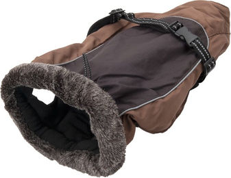 Produktbild von zooplus Hundemantel Grizzly II Wintermantel aus Nylon wasserabweisend Braun oder Schwarz 30 cm Rückenlänge