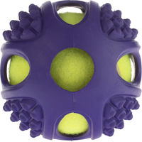 Produktbild von zooplus Hundespielzeug Gummi-Tennis-Ball 2in1 in Lila und Gelb Größe L - 1 Stk.