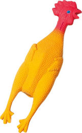 Produktbild von zooplus Hundespielzeug Huhn aus Latex mit Quietschefunktion für Welpen in Bunt und Gelb - 1 Stk.