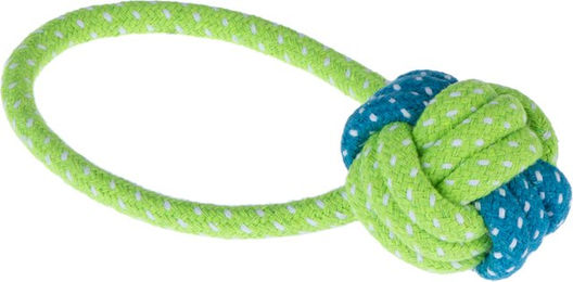 Produktbild von zooplus Hundespielzeug Limoen Ball und Seil aus Baumwolle für Welpen und kleine bis mittlere Hunde zur Zahnpflege