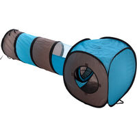 Produktbild von Zooplus Katzentunnel Connect 2in1 Set aus Polyester in Blau und Grau