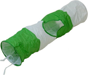 Produktbild von zooplus Katzentunnel Raupe aus Nylon in Grün-Weiß L 100 x Ø 24 cm