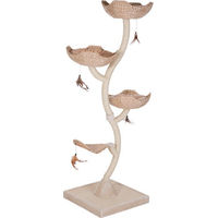 Produktbild von zooplus Kratzbaum Cat's Flower XXL in Creme mit 3 Schlafkörben und Katzenspielzeug Höhe ca. 183 cm